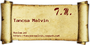Tancsa Malvin névjegykártya